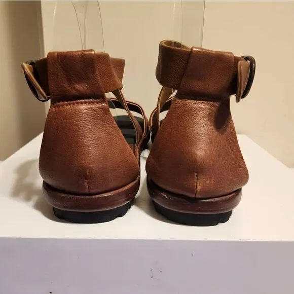 NWT P.Monjo "P-1320" Brown Butter Soft Leather Strappy Sandals sz.8.5 Ret $375 - Picture 3 of 7